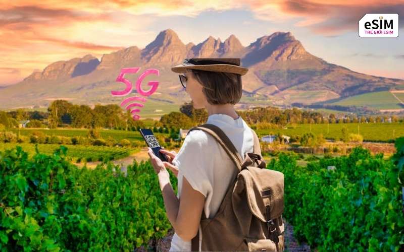 Nam Phi đa trải nghiệm: eSIM data 4G quét QR giữ kết nối xuyên suốt.